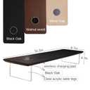 SUIBIAN Black Monitor Stand Riser with Wireless Charging 31.5Inch Large, Computer Monitor Stand,Wooden Desktop Organizer Shelf for Office Desk Computer,Laptop,TV (Black Oak)
