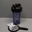 WHT10 Whole House Water Filter Housing, Fit 10"x4.5" Sediment etc Filters for Well and City Water, Big Filter Blue Pre-Filtration System for Home, 1" NPT Port, Pressure Release (Clear Housing)