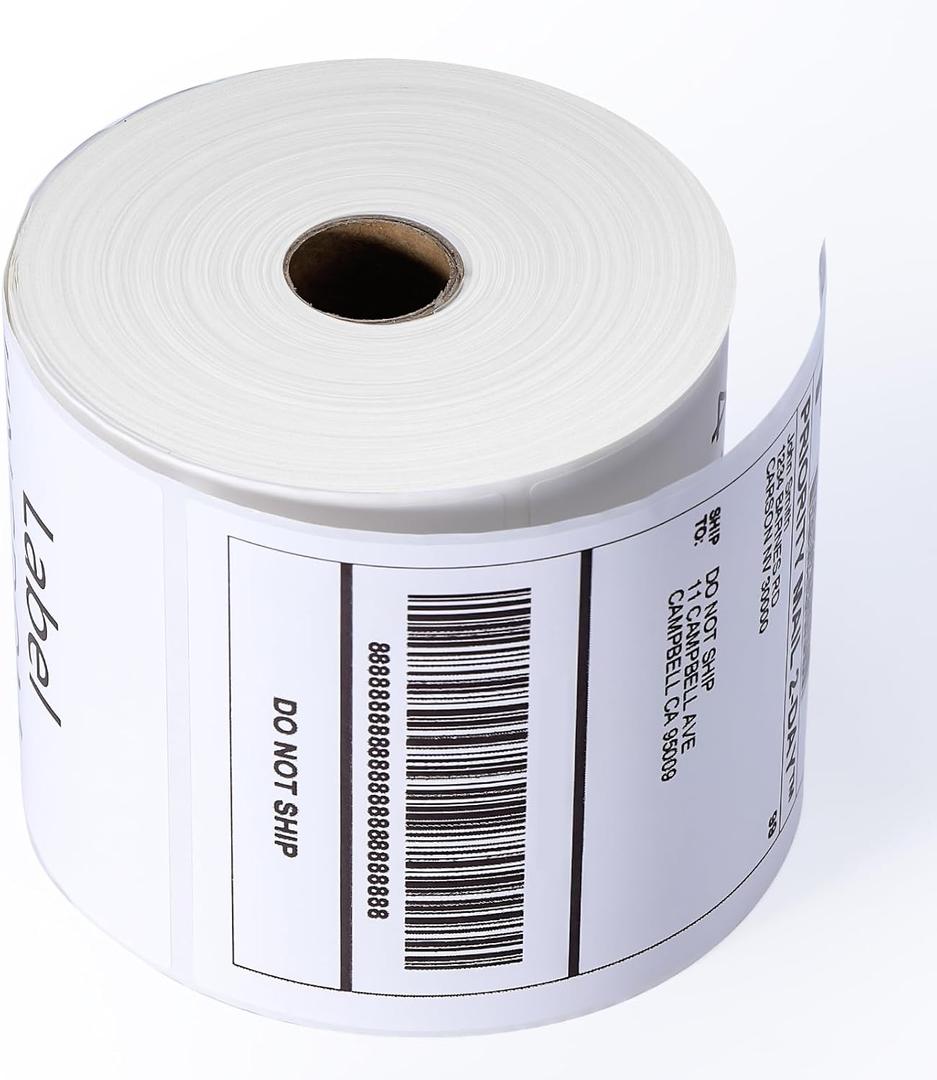 Label KINGDOM 4 x 6 Inch Direct Thermal Shipping Label Roll, 500 Sheets for Rollo Zebra Munbyn or Other Thermal Printer Used on FedEx, USPS, UPS, DHL for Address Label, 1 Roll