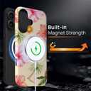 Case for iPhone 16 Plus [Compatible with MagSafe], Matte Soft Silicone + Hard PC Anti-Scratch Shockproof Protective 2-in-1 Case for Women Men - Summer Collage