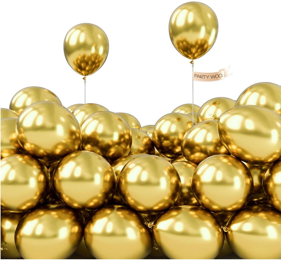 PartyWoo Metallic Gold Balloons Chrome Gold Color 