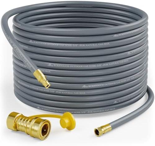 NUPICK 48FT 3/8" Natural Gas Hose,Natural Gas Quick Connect Hose with Quick Connect Fitting，Natural Gas Conversion Kit for Grill, Patio Heater, Pizza Oven, BBQ