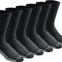 Dickies Men's Dri-Tech Original Moisture Control Crew Socks, (X-Large, Black (6 Pairs)