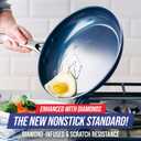 Blue Diamond Ceramic Nonstick, Electric Contact Sizzle Griddle with Grill and Waffle Plates, Open Flat Design, Dishwasher Safe Removable Plates, Adjustable Temperature Control, PFAS-Free, Blue