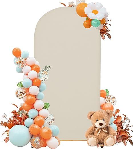 7.2FT 6FT Wedding Arch Covers Arch Backdrop Cover Arch Stand Covers Set Arch Cover Spandex Fabric Stretchy Backdrop for Wedding Birthday Party Decoration Baby Shower