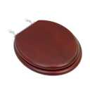 Renovators Supply Manufacturing Light Mahogany Wooden Toilet Seat Elongated Toilet Seat With Brass PVD Hinges And Non Slip Bumper