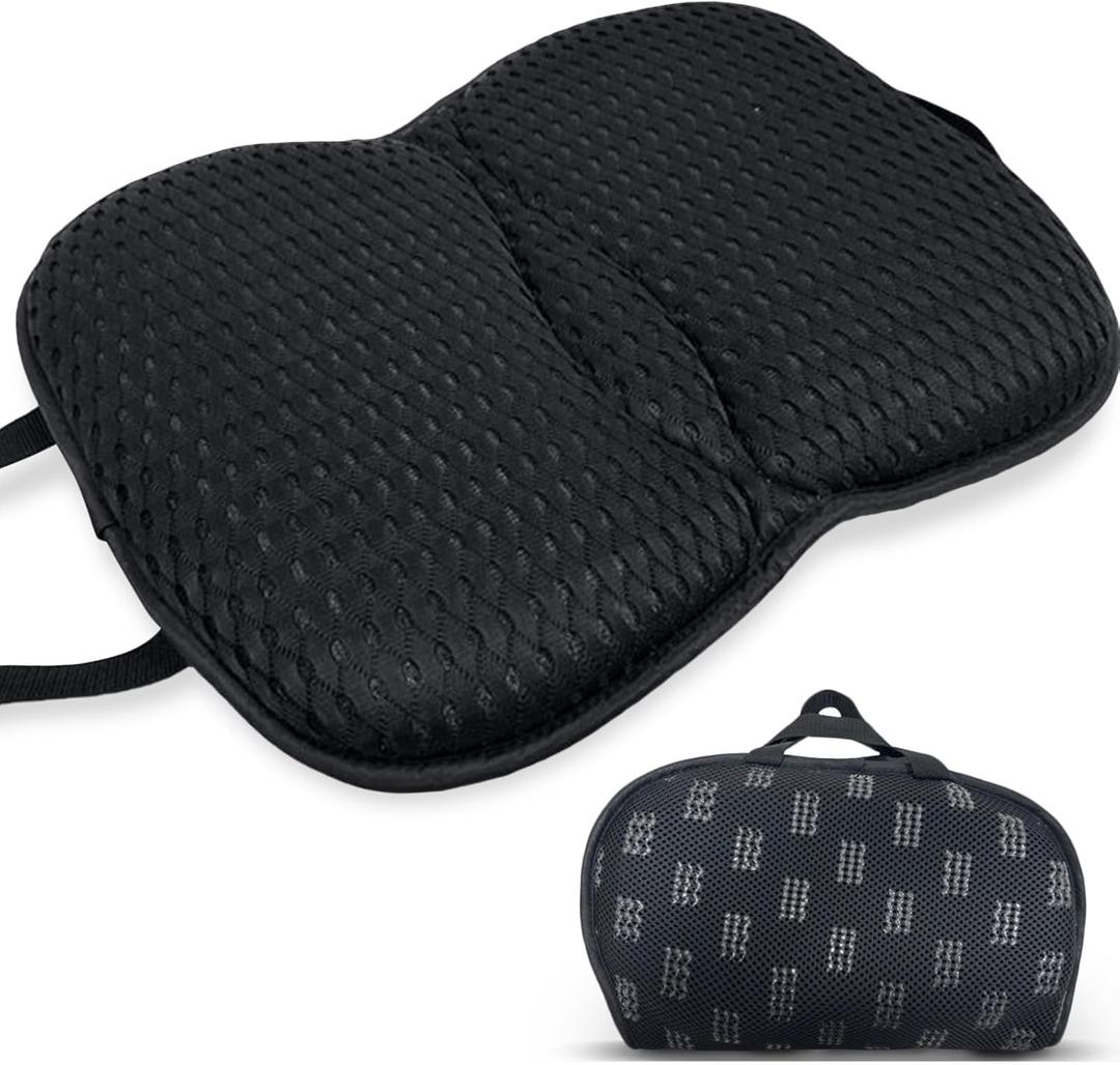 Portable 3D Breathable Seat Cushion Foldable, Soft & Lightweight for Airplane Travel Stadium Cushion