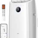 DREO Portable Air Conditioners, 12000 BTU ASHRAE (8000 BTU DOE) Smart AC Unit for Room with Drainage-free Cooling, APP/Voice/Remote, Fan & Dehumidifier, Quiet Standing AC for Bedroom, AC515S, White