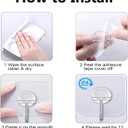 JINSHUNFA Adhesive Wall Hooks 13LB Heavy Duty No Drill Transparent Waterproof Hooks for Bathroom Kitchen Towel Coat 12 Pack