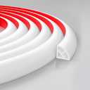 3/4 Inch Flexible Quarter Round Molding, Peel and Stick Rubber Floor Trim, Quarter Round Trim with 3m Tape, Self-Adhesive Bathtub Trim Molding(Hollow, 118Inch) (10 Feet, White-Double Adhesive)