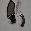 Oklahoma Joe's Blacksmith Cleaver & Chef Knife with Holster,Silver/Black