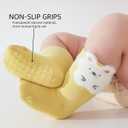 3 x Baby Non Slip Grip Crew Socks Cute with Non Skid Soles for Infants Toddlers Boys Cotton Socks Girls 8 Pairs