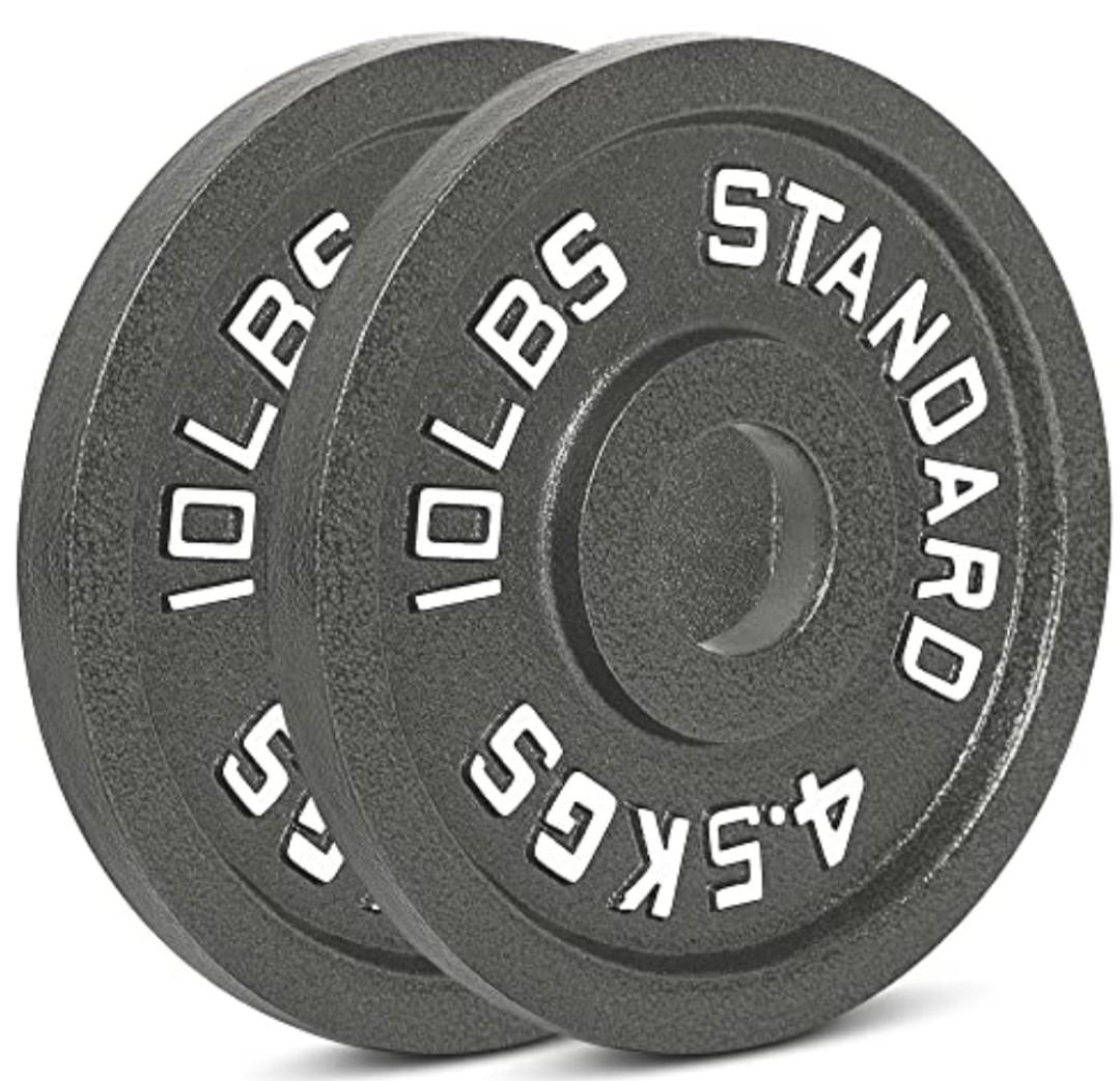 Cast Iron Olympic Weight Plates – Free Weights with 2-inch Hole & Anti-Rust Hammertone Finish - Ideal for Strength Training, Crossfit Equipment & Home Gym Set – Sold in Pairs - 4 Pack-10Lb