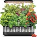 inbloom 12 Pods Hydroponics Growing System Kit, Herb Garden Planter Indoor Kit, Indoor Gardening Hydroponics Growing System with 4.2L Water Pump, Height Adjustable, Gifts for Woman, Transparent Black