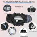 22 Multipurpose Gym Travel Bag with Shoe & Wet Compartments for Men & Women, Carry On Bags for Airplanes, 35L Duffle Bag for Fitness Yoga Sports & 3-5 Days Weekender Overnight (Black)