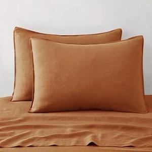 ATLINIA 100% Linen Pillowcases Set of 2, King Size 20" x 36" Pillow Case, Linen Pillow Sham (Natural)