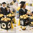 Kliuytb Graduation Cap Candy Boxes 2026, Black Gold Graduation Party Decorations, Graduation Party Favor Boxes, Graduation Table Centerpieces Decor, Easy Fold Candy Gift Box Containers, Class of 2026 Graduation Party Supplies, Graduation Gift Boxes for Party Favors