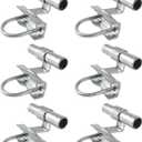 6 Pcs Sliding Gate Track, Sliding Gate Hardware Kit for 2-3/8" Rail & 2-3/8" to 2-7/8" Chain Link, Galvanized Steel Coating Chain Link Fence Rolling Gate Universal Gate Track Bracket Wall Mount