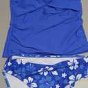 Girls Swimsuit 2 Piece Bathing Suit Criss Cross Ruched Girl Tankini Sets Printed Girls' Swimwear for 15-16 Years