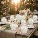 36 Pcs DIY Snow Globe Kit, Clear Plastic Water Globes for Bulk Cap Crafts Valentine Winter Holiday, Empty Decoration Christmas Home Party Supplies Kids, Adults