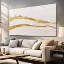 VAYIMDH Canvas Abstract Art White Large Wall Decorations for Living Room Gold Foil Abstract Wall Hanging Oil Painting for Office 29"x 58" Home Decor