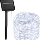 Minetom Solar String Lights for Outside, 33Ft 100 LED Outdoor Solar Fairy Lights, 8 Modes Balcony Lights for Tree Patio Christmas Party Wedding Decor (Pure White)