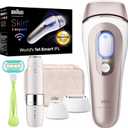 Braun Skin i-Expert Smart IPL PL7219 at Home Laser Hair Removal for Women and Men with App, Premium Pouch, Venus Razor, 2 Smart Heads, Facial Trimmer (White/Bronze New)
