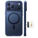 TORRAS Stronger Magnetic & Shockproof for iPhone 17 Pro Max Case, Fit for MagSafe, Military Grade Drop Protection, Camera Control, DIY Button, Slim for iPhone 17 Pro Max Case Translucent Deep Blue