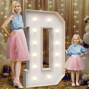 4FT Marquee Light Up Letters D,Party Decoration Large Marquee Light Up Letters with Weighted Water Bag,Precut Foam Board Set Can Be Used for Birthdays,Weddings,Baby Anniversaries