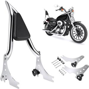 22" Motorcycle Sissy Bar for Harley Sportster, Detachable Passenger Backrest for Harley Davidson 2004-2022 Sportster XL883 XL1200 Iron 883/1200 Forty-Eight Seventy-Two Custom Special SuperLow (Chrome)