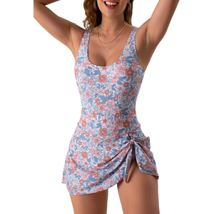 Eomenie One Piece Swimdress Swimsuits for Women Tummy Control Swim Dresses Skirt Bathing Suit Size M