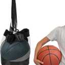 Single Mesh Ball Bag, Mesh Ball Bags with Drawstring for Basketball Balls Storage Pouchsoccer Balls Bag Drawstring Sling Back Bags for Carrying Basketball Volleyball Soccer FootballBlack