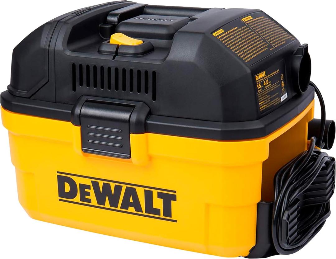 DEWALT DXV04T Portable 4 Gallon Wet/Dry Vacuum, Yellow