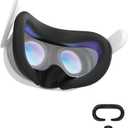 APEXINNO VR Silicone Face Pad Cover for Meta Quest 3  Sweat Guard, Light Blocker, Anti-Leakage Nose Pad, Comfortable Face Cushion, Only Face Cover (Not Compatible with Quest 3S) (Black+)