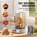 VEVOR Shawarma Grill Machine, Vertical Chicken Shawarma Cooker Machine Countertop, Electric Stainless Steel Broiler Gyro Rotisserie Oven Doner Kebab Machine, for Home Restaurant Kitchen Parties, Electric 11.5l