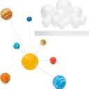 Bright Creations DIY Solar System Model Kit - 24 Piece Set with 14 White Foam Balls & 10 Bamboo Sticks for Science Projects