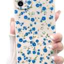 NITITOP Compatible with iPhone 11 Case Cute Flower for Women Girls Floral Rose Design Vintage Shockproof Soft Girly Slim TPU Fashion Protective Phone Cover - Blue