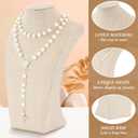 Kigley 9 Pcs Linen Necklace Display Bust Jewelry Holder Necklace Retail Mannequin Display Stand for Jewelry Selling Vendors Shows (11.4 x 6.9 Inch)