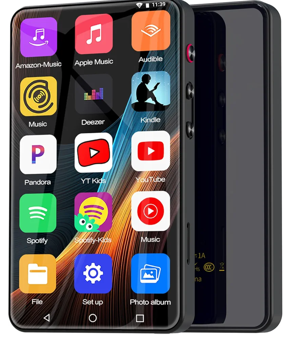 144GB MP3 Player with Bluetooth and WiFi, 4" Full Color Touch Screen MP4 Music Player with Spotify,Parental Control, YouTube,Pandora, Android Mainstrem Media MP4 Music Player for Kids up to 1TB,Black