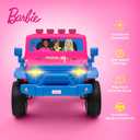 Barbie - 12V Kids Ride-On with Rechargeable Battery, LED Headlights, Press-Button Start, Durable Wheels, Forward & Reverse Drive, Contoured Seat, 21.26 inches x 37.4 inches x 10.82 inches