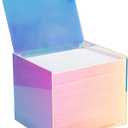Watpot Disposable Face Towel Storage Box Compatible with Facial Towel XL, Acrylic Disposable Face Towelette Holder Container, Rainbow