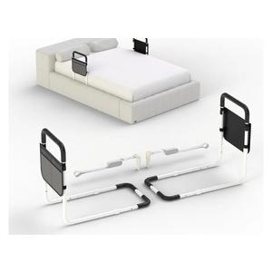 Double Bed Rails for Elderly Adults Safety, Bed Rails for Seniors, Dual Bed Handle Bedside Assist, Adjustable Bed Bar for Fall Prevention, Medical Bed Cane Fits Twin, Queen, Full, King Bed (2 Pack)