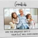 2 x Grandchildren Picture Frame, Family Gifts for Grandparents, Grandkids are The Greatest Gift Photo Frames Fit 4x6 Horizontal Photo for Tabletop Display Home Office Decor -12, 8x5.7 inches