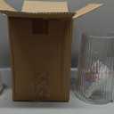 Clear Glass Vase for Flower, Flower Vase for Bouquet, Modern Glass Vases, Ribbed Vases for Living Room, Bedroom, Dining Table, Office, Wedding, Centerpieces, 8 Inches