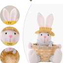 Easter Bunny Decor Candy Storage Basket, Handwoven Easter Bunny Candy Dishes Bowl，Cute Easter Eggs Container for Table Home Office Table Shelf Decor Party Wedding，Halloween and Christmas Day (pink)