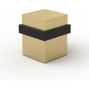 Mega Handles Square Floor Door Stopper, Quickly Installed Wall Protector Stopper, Wall Protectors from Door Knobs, Floor Door Stop with Mounting Hardware Included - Satin Brass - 1.5 Inch