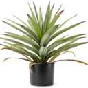 Saki Dcor Artificial Agave Plant in Pot, Lifelike Faux Agave Bonsai for Indoor and Outdoor Home Décor (20 Inch)