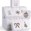 JOYIN 36 PCS Christmas Cookie Boxes for Gift Giving, White Bakery Treat Boxes with Window, 4" x 4" x 2.5" Gift Wrap Box for Xmas Holiday Party Favor Pastries, Cupcakes, Donuts, Brownies, Donuts