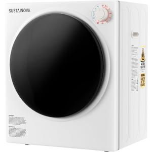 Elevon 800W Portable Clothes Dryer 2.6 cu.ft Electric Drying Machine for Laundry with Stainless Steel Tub for Apartment, Rvs, Dorms, Compact Dryer for Small Space, White