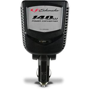 Schumacher Electric DC to AC Power Converter, XI14, 140 Continuous Watts, 280 Peak Watts, AC Outlet, 2 Amp USB Port, Plugs into Vehicle Accessory Outlet